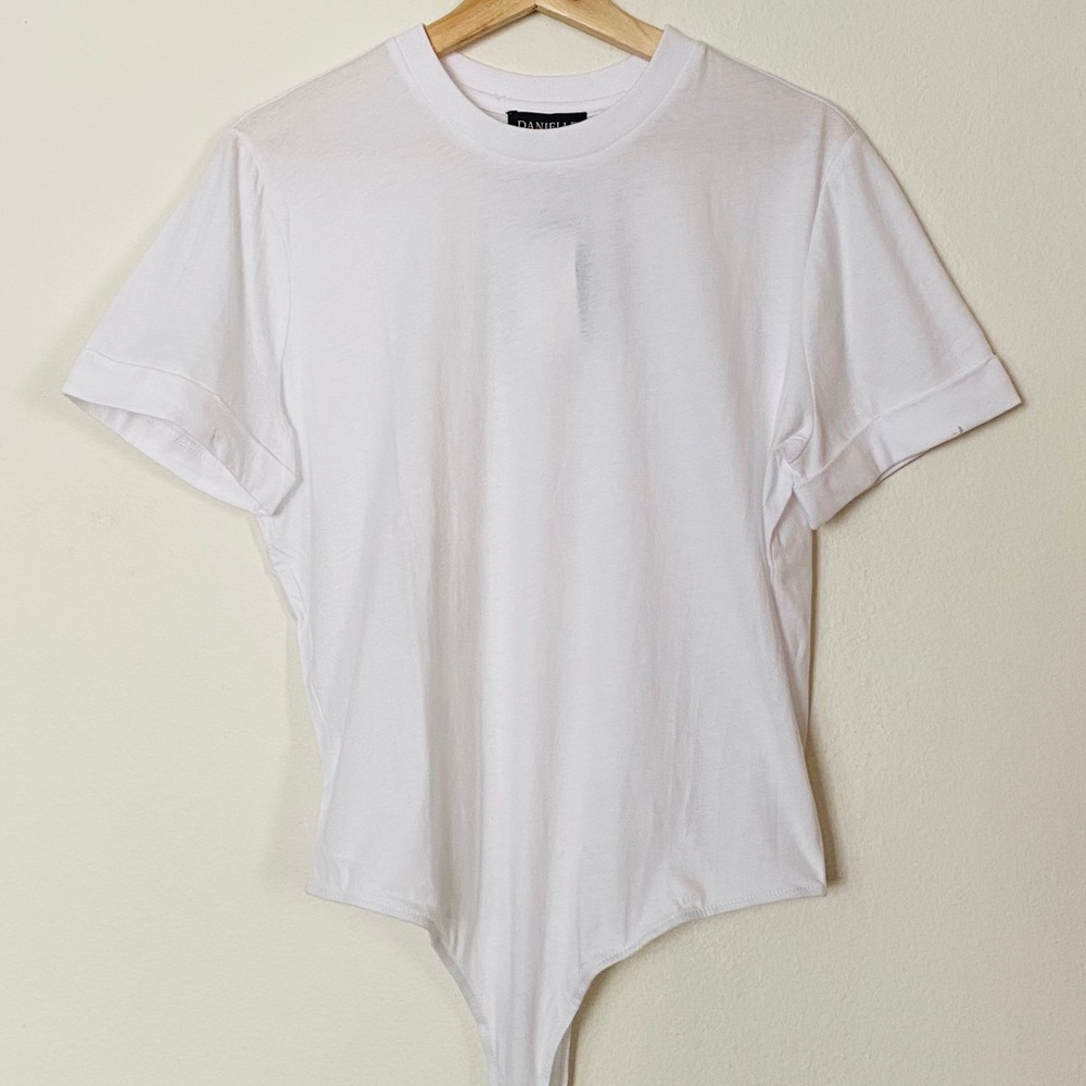 Danielle Bernstein White T-shirt Bodysuit